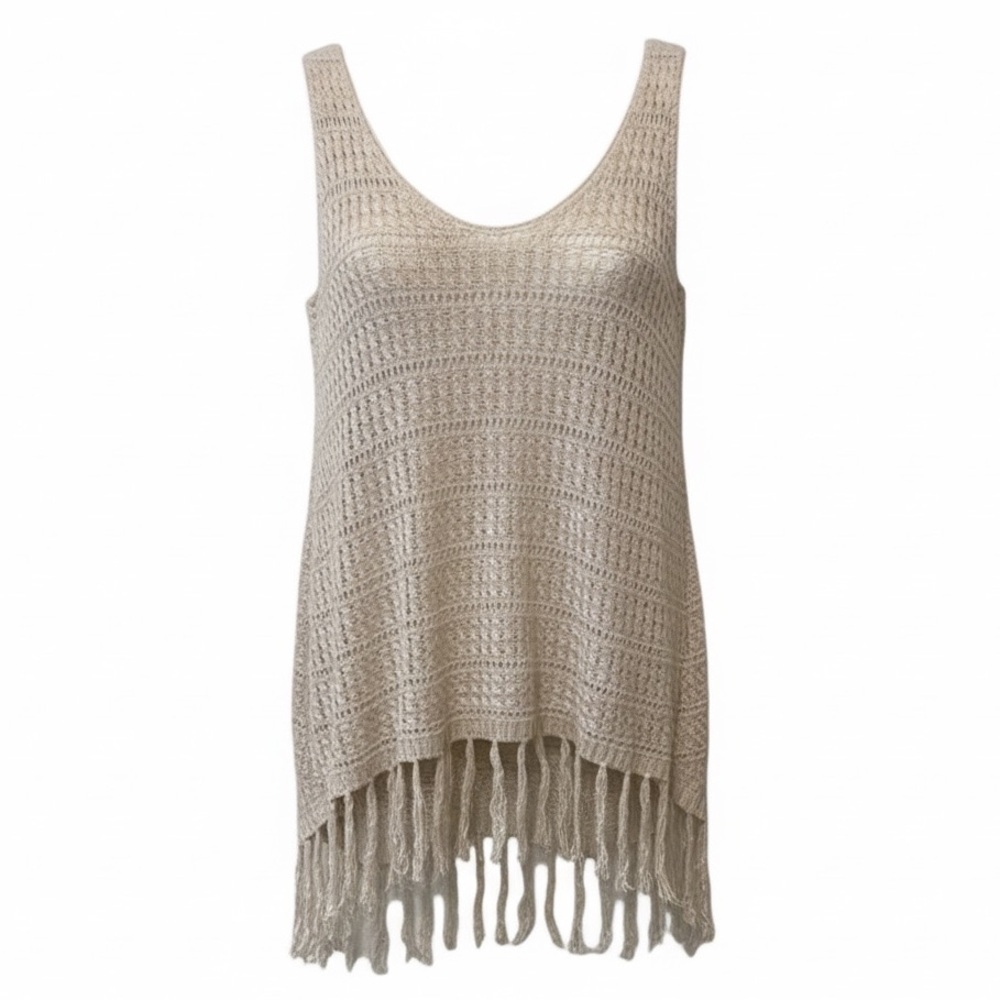 Democracy NWT cream open back fringe too, small